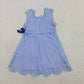 3.30 GSD3427 Baby Girls Blue Checked Yoga Active Scallop Shorts Knee Length Dresses