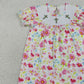 3.28 GSD3314 Floral short sleeves cross smocked baby girls Easter dress