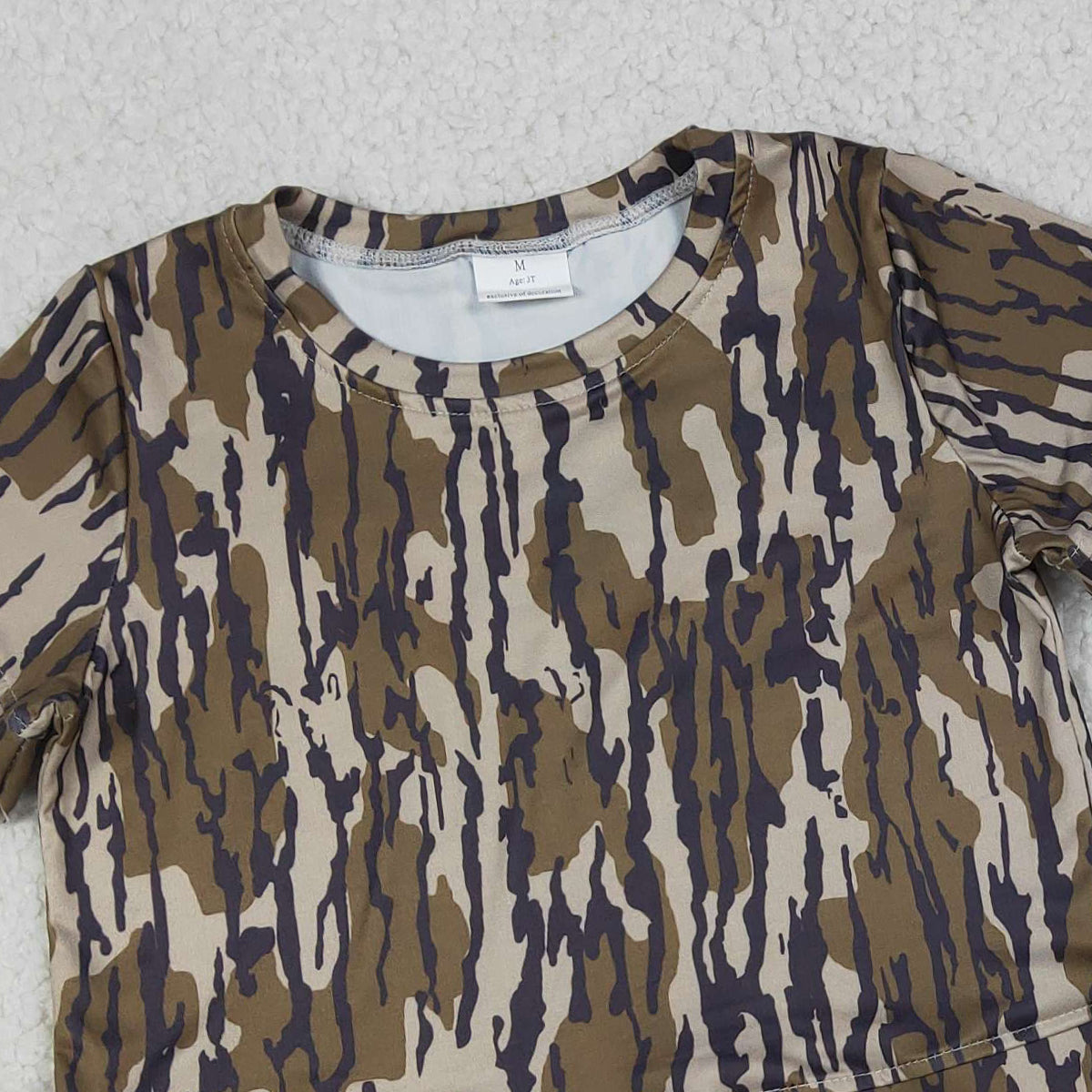 4.1 GSSO3225 Baby Girls Southern Olive Camo Top Shorts Scallop Clothes Sets