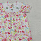 3.28 GSD3314 Floral short sleeves cross smocked baby girls Easter dress