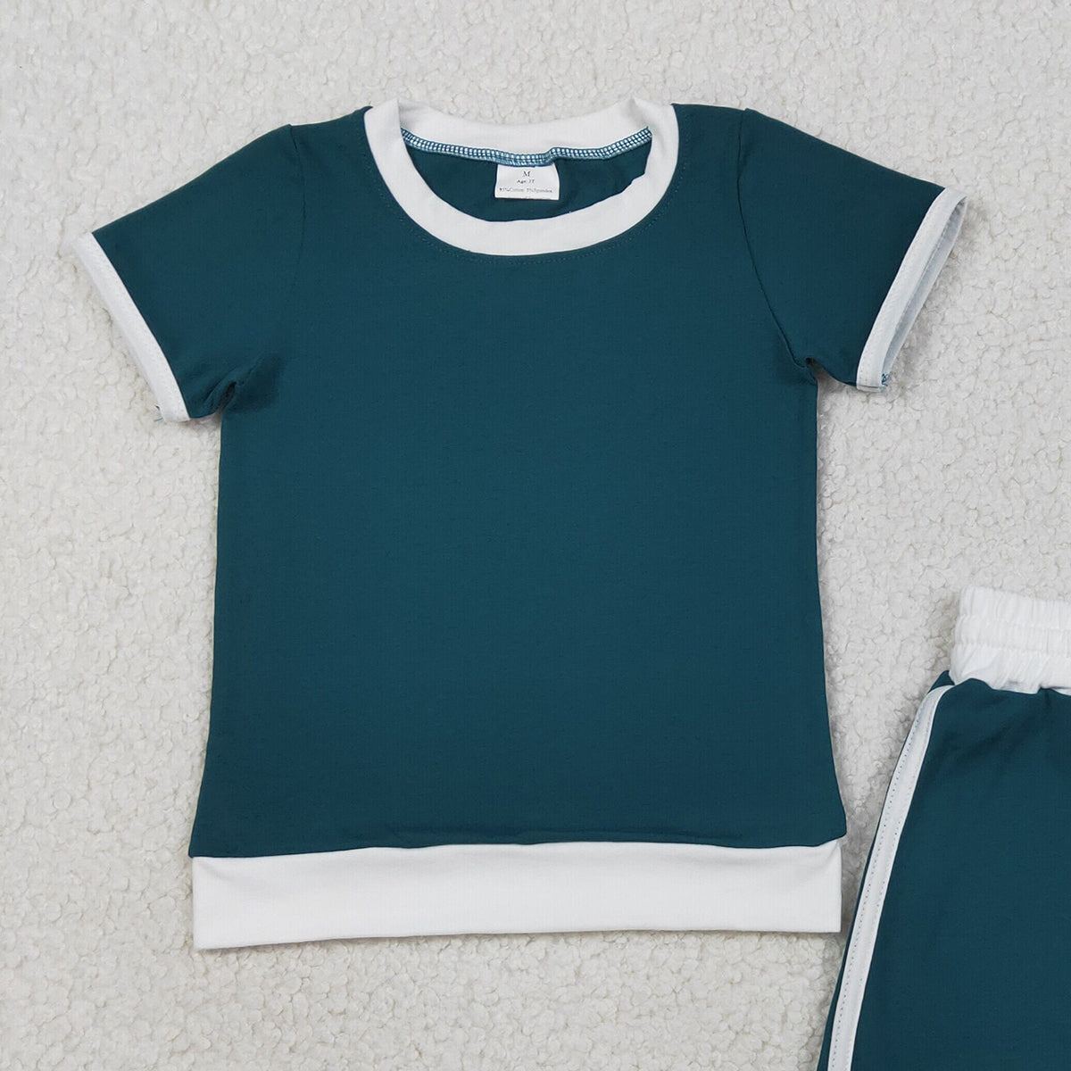 3.30 GSD3670 Baby Girls Dark Green Short Sleeve Top Skirt Shorts Cotton Clothes Sets