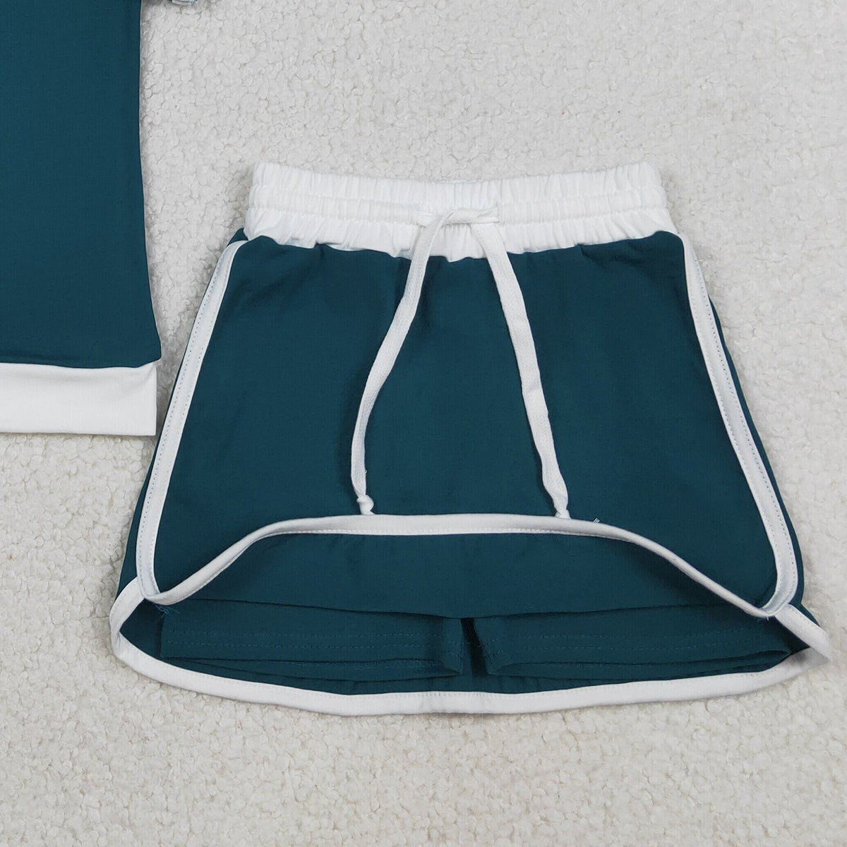 3.30 GSD3670 Baby Girls Dark Green Short Sleeve Top Skirt Shorts Cotton Clothes Sets