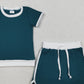 3.30 GSD3670 Baby Girls Dark Green Short Sleeve Top Skirt Shorts Cotton Clothes Sets