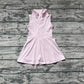 GSD1378 Solid color pink zipper yoga wear sleeveless dress