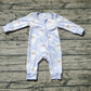 LR1415 Boys Santa Light Blue Zip Long Sleeve Jumpsuit