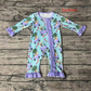 LR1419 bluey Christmas tree car walking stick purple lace blue zipper long sleeve jumpsuit