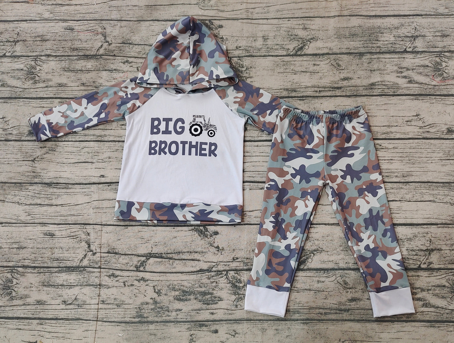 BLP0576 big brother camouflage tractor gray hooded long sleeve trousers suit