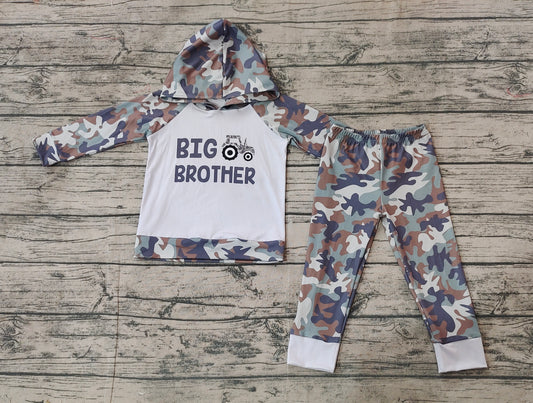 BLP0576 big brother camouflage tractor gray hooded long sleeve trousers suit