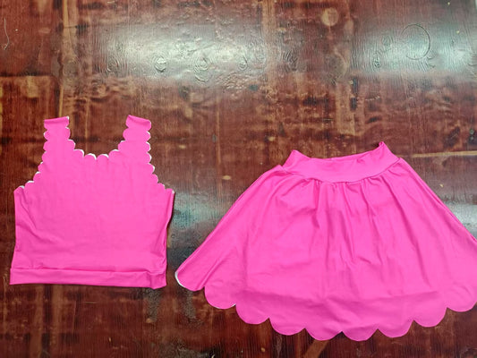 4.25 Girls Rose Red Short Skirt Suit