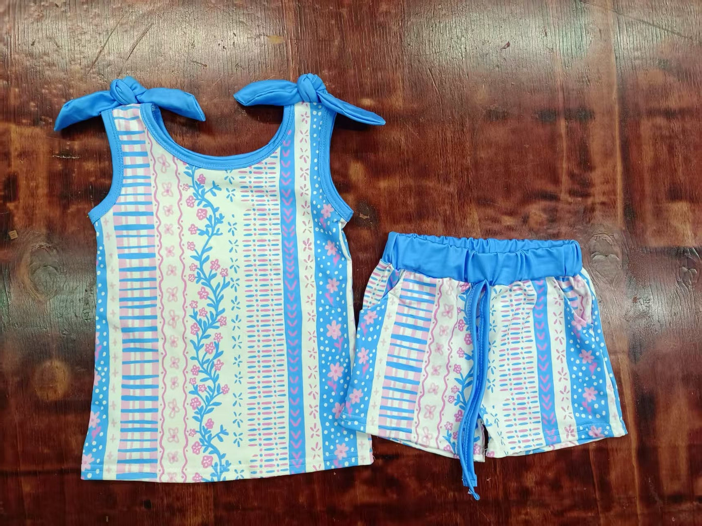 4.26 Blue Girls Short Sleeve Suit