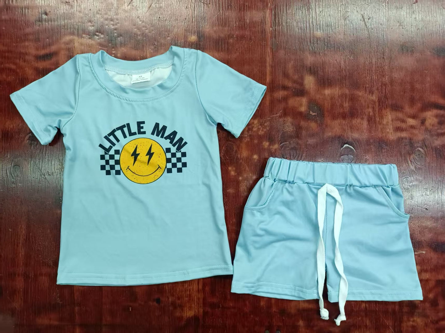 4.26 Blue Smiley Short Sleeve Suit