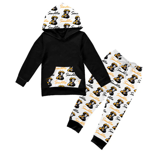 X903Preorder (moq 5)Baby Boys Sandites Pocket Hoodie Legging Pant Team Clothes Sets