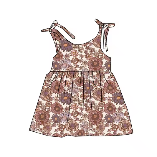 5.22 Brown Flower Suspender Dress