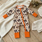 NEW RTS NO MOQ milk silk LR3161 Baby Girls Halloween Bow Floral Print Two Way Zip Front Convertible Romper