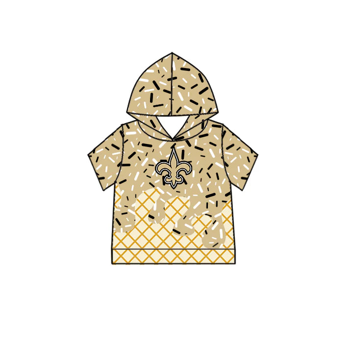 7.3Preorder (moq 5)Baby Boys Short Sleeves Drip Yellow Anchors Team Hoodies Top