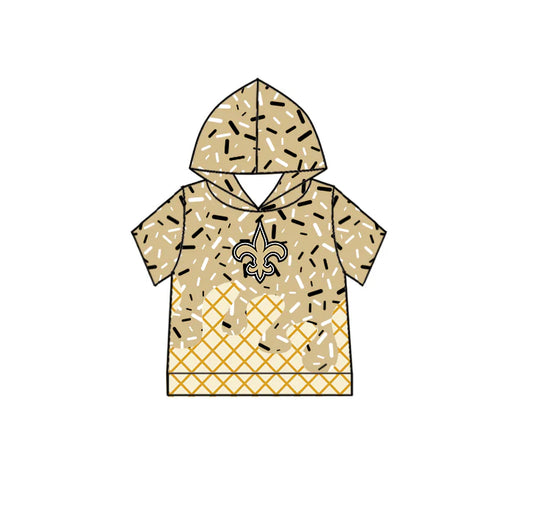 7.3Preorder (moq 5)Baby Boys Short Sleeves Drip Yellow Anchors Team Hoodies Top