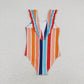 S0341 Colorful striped one-piece swimsuit