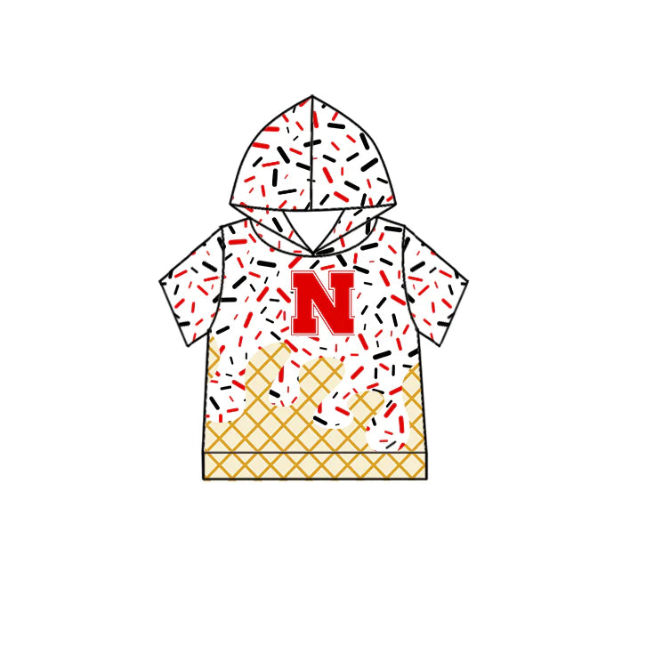 7.2Preorder (moq 5)Baby Boys Red N Short Sleeves Drip Team Hoodies Top