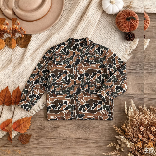 NEW RTS NO MOQ yoga GT1817 Adult Women Dark Brown Camo Yoga Active Long Sleeve T-shirts Top