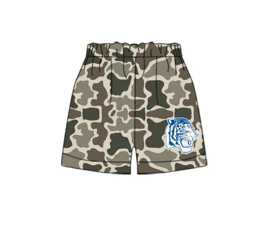 6.28Preorder(moq 5) Baby Boys Camouflage Blue Tiger Team Sports Shorts