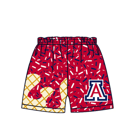 7.2Preorder (moq 5)Baby Boys Red A Drip Team Shorts Bottom
