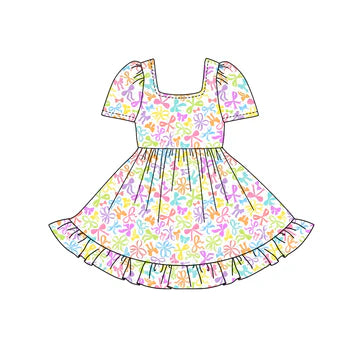 5.24 Multicolor Bow Short Sleeve Dress