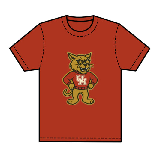 8.1preorder(moq 5) Baby Boys Red Short Sleeves Cats UH Team Tee Shirts Tops