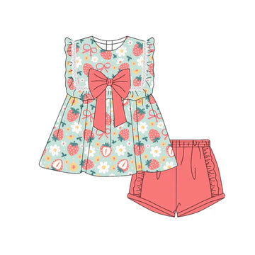 5.7 Strawberry Bow Rose Red Girls Suit