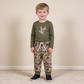 NEW RTS NO MOQ milk silk BLP1494 Embroidery Camo Duck Baby Boys Shirt Pockets Jogger Hunting Clothes Set