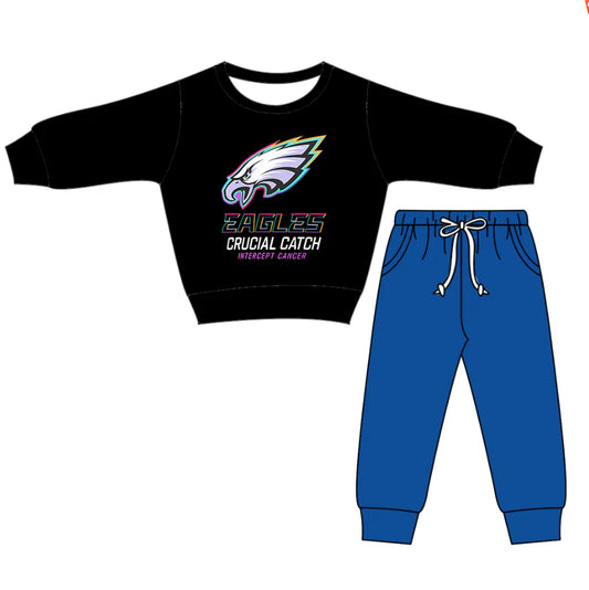 X1.12 Preorder(moq 5)Baby Boys Eagles Top Pockets Jogger Pants Team Clothes Sets