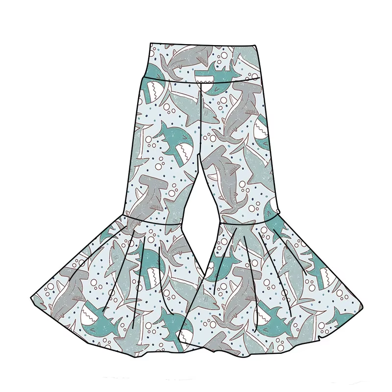 6.19 Shark Cartoon Girls Elastic Pants