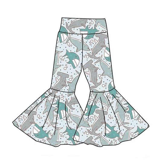 6.19 Shark Cartoon Girls Elastic Pants