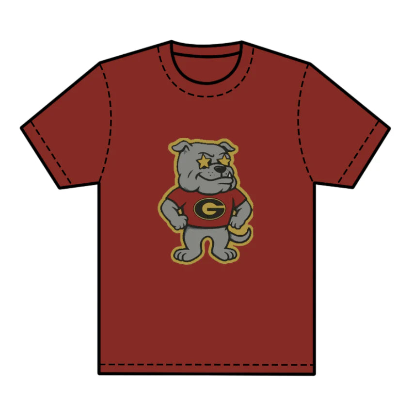 8.1preorder(moq 5) Baby Boys Dark Red Short Sleeves Bulldogs G Team Tee Shirts Tops
