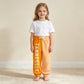 NEW RTS NO MOQ milk silk P1058 Baby Girls Orange Check Team Pocket Jogger Pant