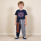 NEW RTS No moq Vinyl BSPO0694（BT1880+P1057）Baby Boys Navy Shirt Top Pockets Joggers Team Sets
