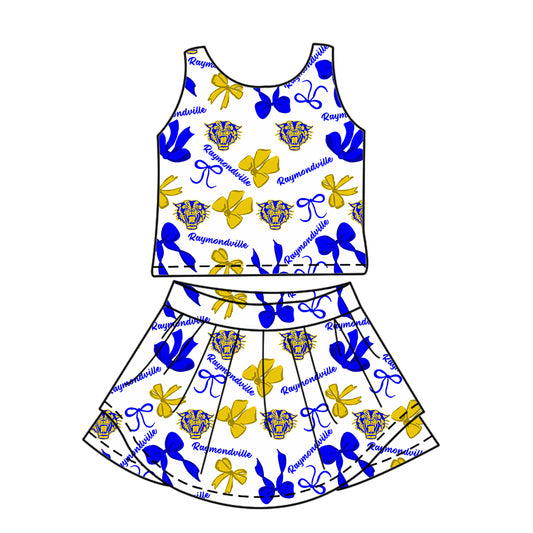 6.11 Tiger dark blue sleeveless culottes suit