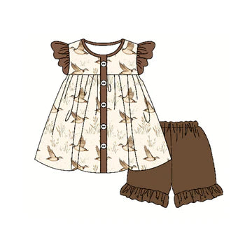 5.7 Duck Rice Button Girls Suit