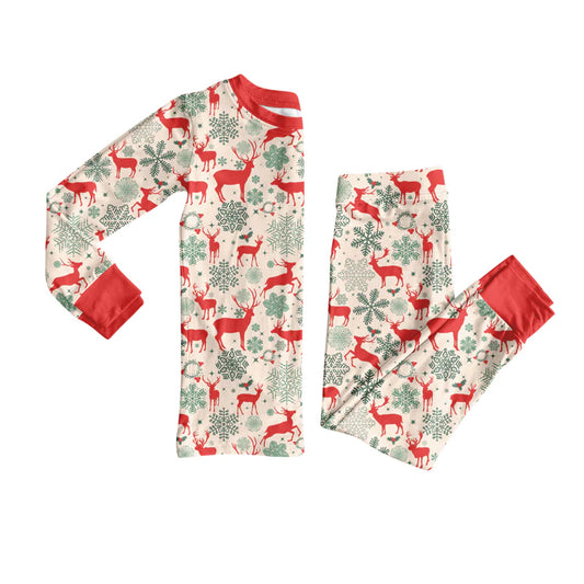 8.11Preorder(moq 5) Baby Boys Christmas Deer Snowflake Top Pants Lounge Wear Pajamas Sets