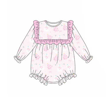 5.23 Baby Collar Pink Bowknot Flower Long Sleeve Toddler Clothes
