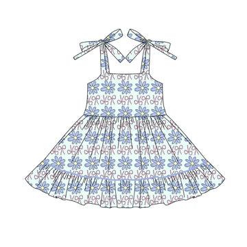 5.24 Strapless Bowknot Flower Short Sleeve Dress