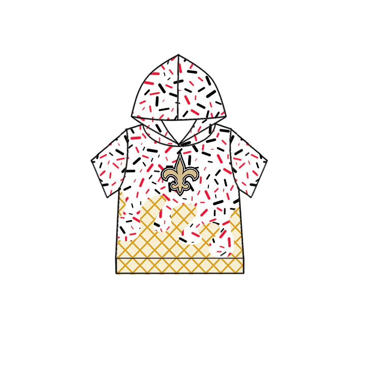 7.3Preorder (moq 5)Baby Boys Short Sleeves Drip Red KC Team Hoodies Top