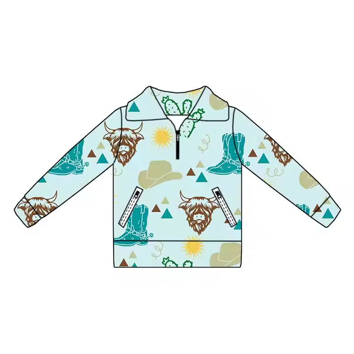 6.17 Bull head cartoon long sleeve top