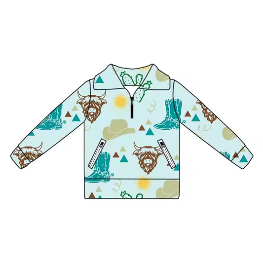 6.17 Bull head cartoon long sleeve top