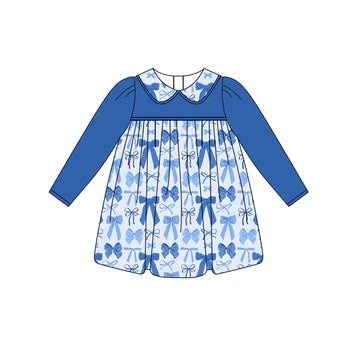 5.29 Bow Blue Long Sleeve Dress