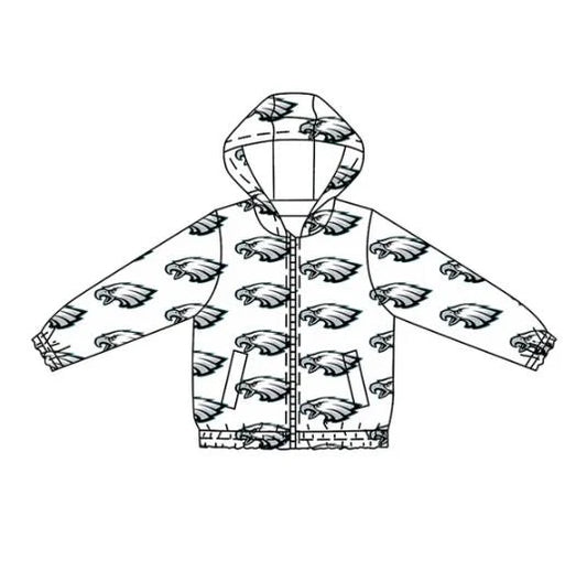 7.31Preorder (moq 5)Baby Boys Long Sleeves Eagles Plaid Hoodies Cardigan Jackets Top