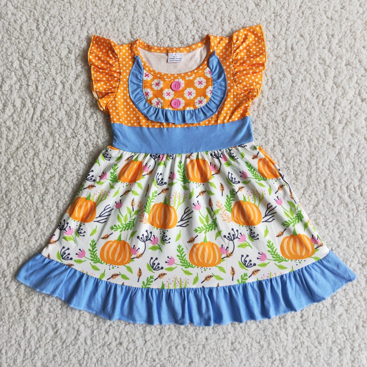 pumpkin girls dress fall kids skirts children's clothes