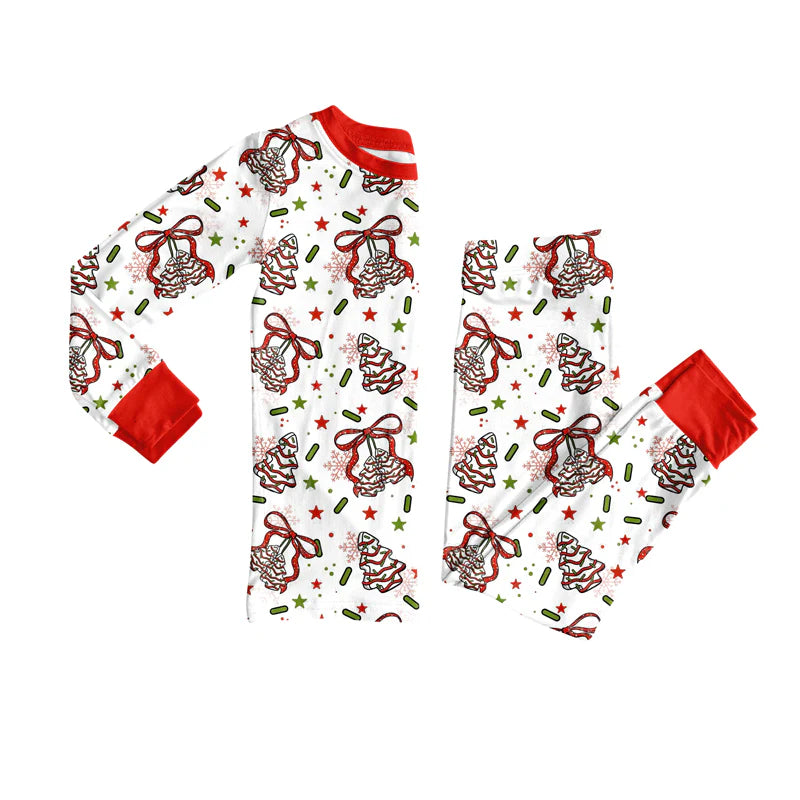 8.13Baby Girls Christmas Tree Bows Top Pants Lounge Wear Pajamas Sets