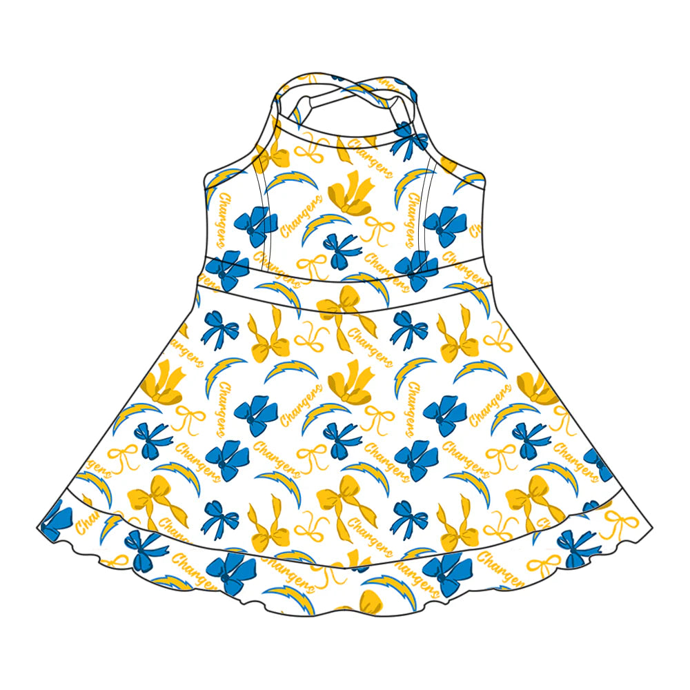 7.1Preorder (moq 5)Baby Girls Straps Bows Plaid Chargers Shorts Ruffle Team Knee Length Dresses