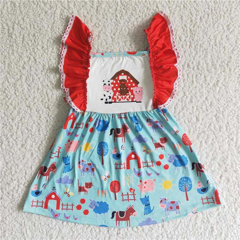 farm girls dress kids skirts children's clothes