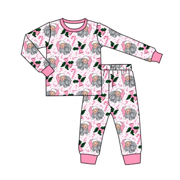 5.26 Santa Claus pink long-sleeved trousers suit